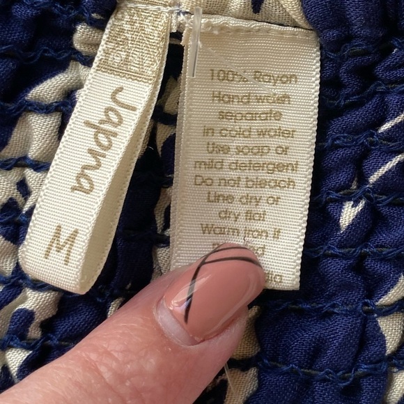 Japna New Size M Halter Style Maxi Dress Rayon Blue Cream Red Aztec Boho Print - Picture 10 of 10